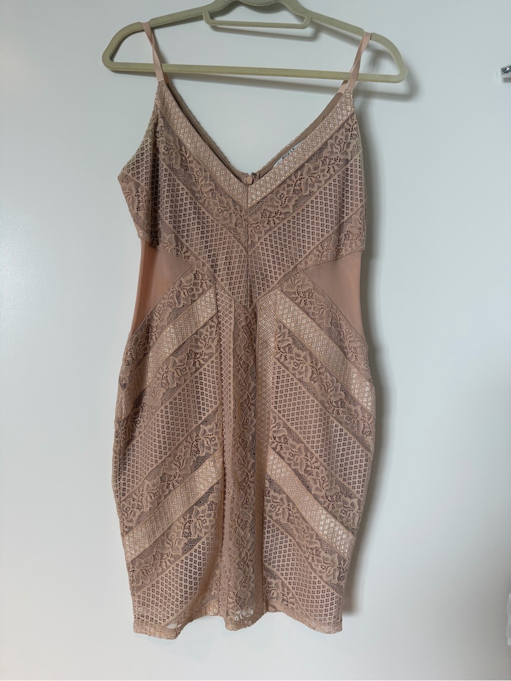 Guess Blush Lace Bodycon Mini Dress - Picture 1 of 7